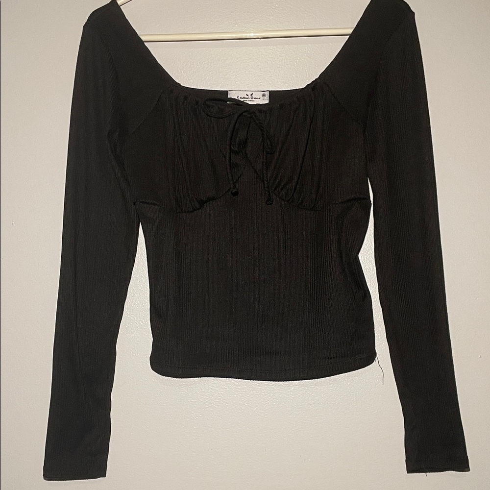 Elegant Black Long Sleeve Blouse